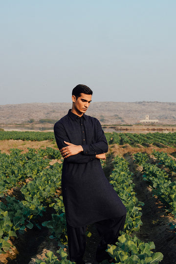 Dark Grey Shalwar Kameez